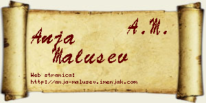 Anja Malušev vizit kartica